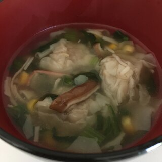 冷凍のしゅうまいで！簡単中華スープ
